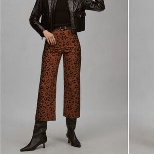 Maeve Brown Leopard Print Cropped Pants
